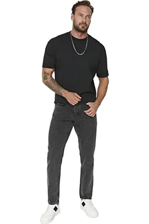 Trendyol Herren Young Normale Taille Bein gerade Jeans Hose, , 42