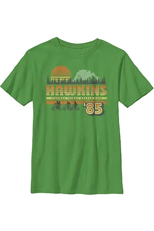 Stranger Things Unisex Kinder Hawkins Vintage Sunsnet Short Sleeve T-shirt, , Einheitsgröße