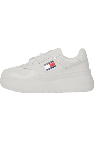 Tommy Hilfiger Damen New TJW Retro Basket Sneaker FL EN0EN02506 Sneakers, Beige (Newsprint), 38 EU