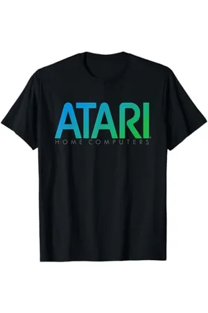 Atari Home Computer Blue Logo Dark Print T-Shirt