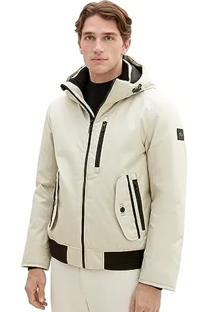 TOM TAILOR Herren 1037343 Blouson Winterjacke mit Abnehmbarer Kapuze, 26199-beige Alfalfa, XXL
