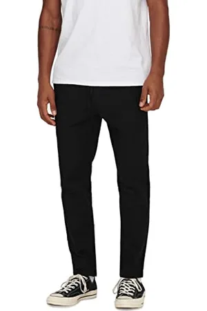 Only & Sons Herren Sweatpant ONSLINUS Crop LIN - Tapered Fit - XS S M L XL XXL, Größe:XL, Farbe:Black 22024966