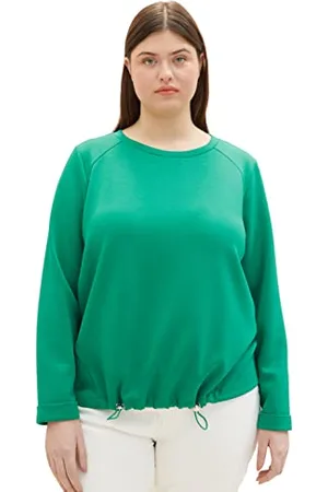 TOM TAILOR Damen 1035932 Plussize Pullover mit Gummizug, , 48 Große Größen