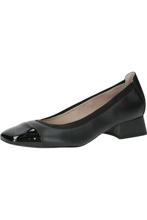 Caprice Damen Pumps aus Leder Kleiner Absatz, Schwarz , 40 EU