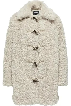 ONLY Damen ONLVIKI Faux FUR Duffle Coat OTW Mantel, , S