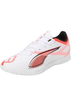 PUMA Unisex Ultra 5 Play IT Fussballschuh, White Black-Glowing RED, 39 EU