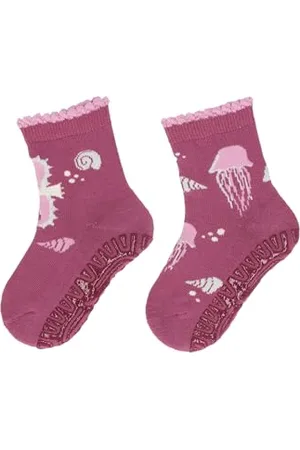 Sterntaler Glitzer Flitzer AIR 2er Pack Seepferd - Baby Fliesen Flitzer für Mädchen im Doppelpack - Stoppersocken mit rutschfester Sohle - Fliesensocken mit Motiven - , 18