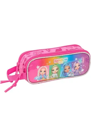 Safta Rainbow HIGH Shine Doppelmäppchen für Kinder, ideal für Kinder im Schulalter, bequem und vielseitig, Qualität und Widerstandsfähigkeit, 21 x 6 x 8 cm, , M, Casual