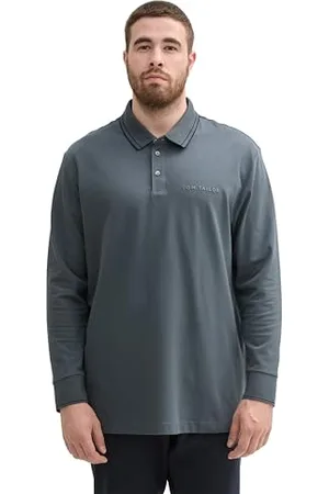 TOM TAILOR Herren Plussize Longsleeve Piqué Poloshirt mit Stretch, , 4XL