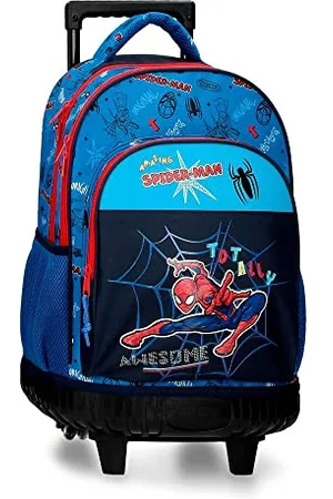 Marvel Spiderman Totally awesome Compact Backpack 2 Wheels Blue 32x45x21 cms Polyester 30,24L