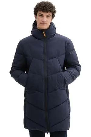TOM TAILOR Herren 1041777 Winter Puffer-Parka mit Kapuze, 10668-Sky Captain Blue, S