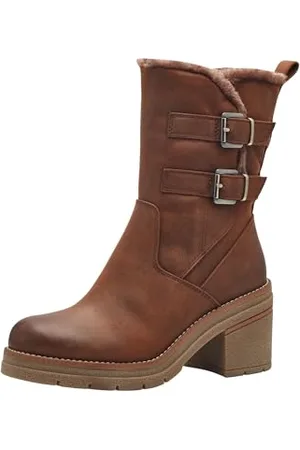 Marco Tozzi Damen Stiefel mit Absatz Gefüttert mit Blockabsatz, Braun , 36 EU