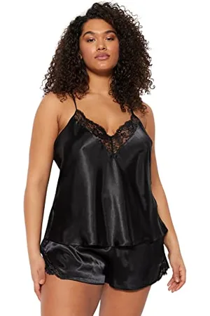 Trendyol Damen Gerade Mit Hosenträgern Freizeitkleidung Regulär Pyjama-Set in Übergröße