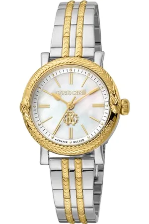 Roberto Cavalli Damen Analog Quarz Uhr mit Edelstahl Armband RV1L193M0081