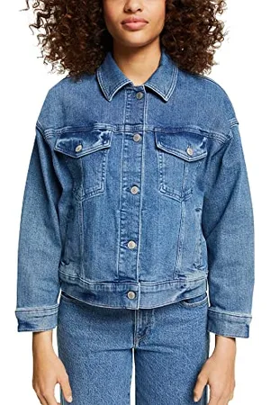 ESPRIT Damen 032ee1g307 Jacke, Blue Medium Washed, M EU