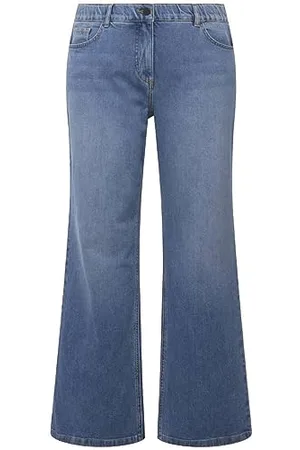 Ulla Popken Damen, große Größen, Marlenejeans Mary, weites Bein, Komfortbund, Biobaumwolle
