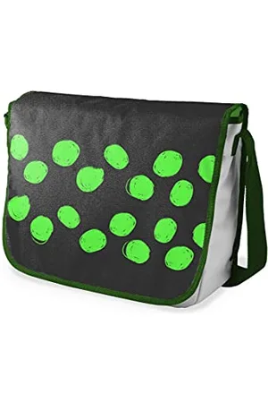 Bonamaison Le Jardin du Lin Digital Bedruckte Messenger Schultaschen mit Khaki Riemen für Mädchen und Jungen, Zurück zur Schule, Kuriertaschen für Schüler, Umhängetaschen, Größe: 29x36 Cm