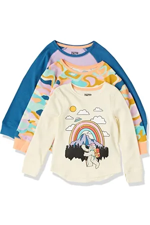 Amazon Mädchen Langärmeliges Strick-Thermo-T-Shirt (Früher Spotted Zebra), 3er-Pack, , 2 Jahre