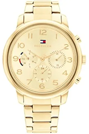 Tommy Hilfiger Multi Zifferblatt Quarz Uhr für Damen mit Goldfarben Edelstahlarmband - 1782525