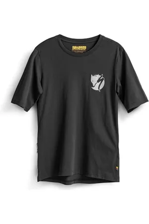 Fjällräven Damen T-Shirt aus Bio-Baumwolle mit Reißverschlusstasche Outdoor, Black, Large