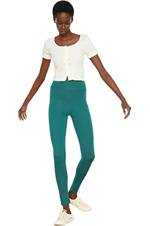Trendyol Damen Hohe Taille Gestrickte Strumpfhose Leggings, , M EU