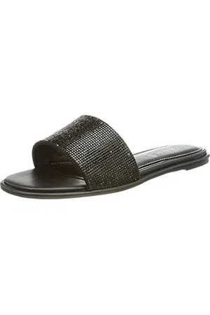 Buffalo Damen Riana Flache Sandale, Black/Black HOTFIX, 38 EU
