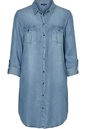 VERO MODA Female Midikleid Shirt- XSLight Blue Denim
