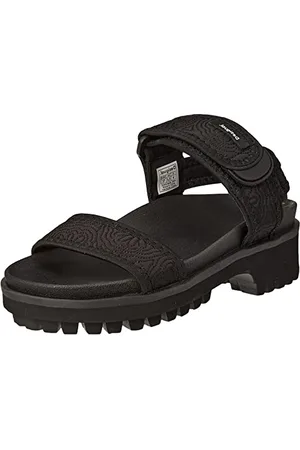 Desigual Damen Shoes_Track Daisy Flache Sandale, Black, 36 EU