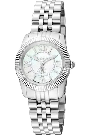 Roberto Cavalli Damen Analog Quarz Uhr mit Edelstahl Armband RV1L191M0041