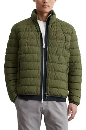 Marc O’ Polo Marc OߴPolo Herren Steppjacke mit Stehkragen leicht, Grün (Dried Herb), L