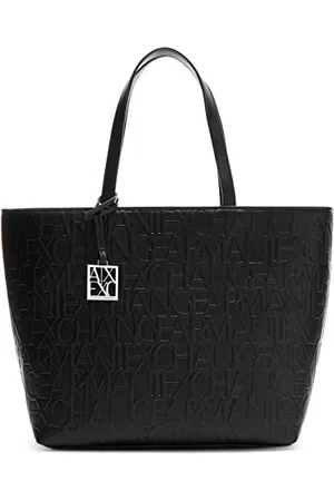 Armani Exchange Damen Liz - Open Medium Shopping handbag, Schwarz ( Black), 28x11x40 cm (B x H T) EU