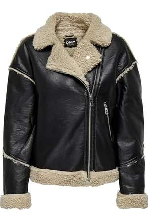 ONLY ONLWILMA Faux Leath Sherpa Jacket CC OTW