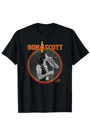 Bon Scott Circle Foto T-Shirt