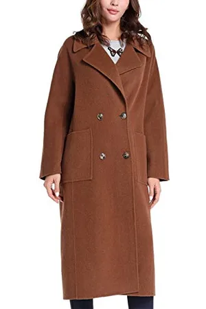 Apart Damen Wool Coat Wollmantel, Karamell, 44 EU