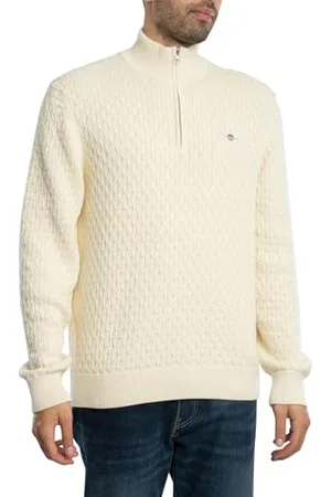 GANT Herren Textured Cotton Half Zip Pullover, , Large