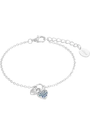 QS by s.Oliver Armband 925 Sterling Silber Mädchen Kinder Armschmuck, mit Zirkonia synth., 14+2 cm, Silber, Herz, Kommt in Schmuck Geschenk Box, 2036454
