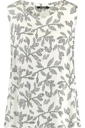 Taifun Damen Ärmellose Bluse mit Floral-Print ärmellos floral 44