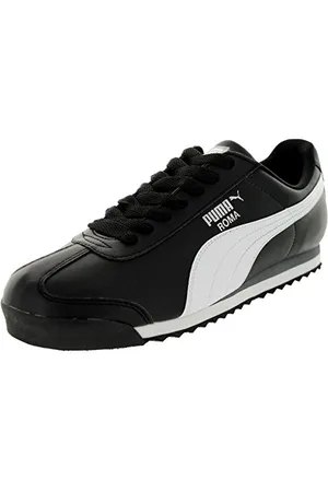PUMA Herren Roma Sneaker, Schwarz/Weiß/Silber, 38 EU