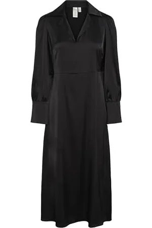 Y.A.S Y.A.S Damen PELLA LS Long Dress S. NOOS Kleid, Black, XL