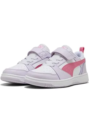 PUMA Jungen Unisex Kinder Rebound V6 LO AC+ PS Sneaker, Lilac Frost-Magic Rose White, 28 EU
