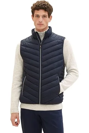 TOM TAILOR Herren Lightweight Steppweste mit Stehkragen, , M