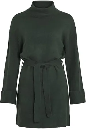 VILA VIROLFIE L/S TIE Belt Knit Dress - NOOS