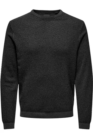 Only & Sons Herren Lässiger Pullover Feinstrick Design Longsleeve Sweater Gepunktet ONSTAPA