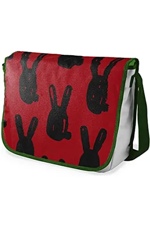 Bonamaison Le Jardin du Lin Digital Bedruckte Messenger Schultaschen mit Khaki Riemen für Mädchen und Jungen, Zurück zur Schule, Kuriertaschen für Schüler, Umhängetaschen, Größe: 29x36 Cm