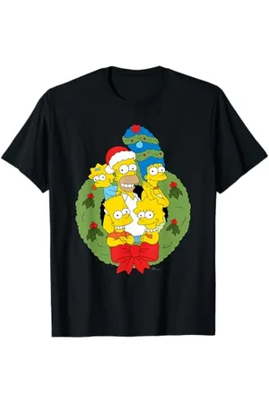 The Simpsons Holiday Family Christmas Wreath T-Shirt