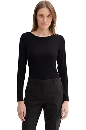 TOM TAILOR Damen Basic Longsleeve mit U-Boot-Kragen, , L
