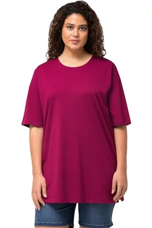 Ulla Popken Damen Basic-Shirt, Rundhals T-Shirt, , 62 Große Größen EU