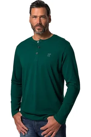 JP 1880 Herren große Größen Übergrößen Menswear L-8XL Henley, Basic, Shirt, Langarm, Knopfleiste, bis 8XL 5XL 702555455-5XL