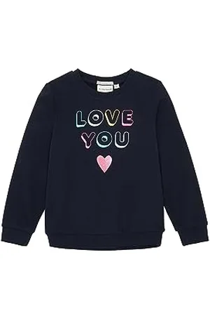 TOM TAILOR Mädchen 1037941 Sweatshirt mit Schriftzug, 10668-sky Captain Blue, 92/98