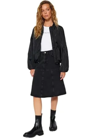 Trendyol Damen Gerade Midi Linie Rock Skirt, , 38